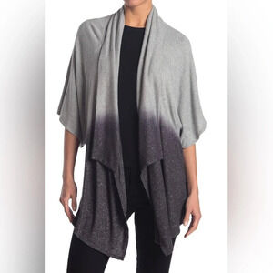 NWOT Status By Chenault Nordstrom Ombre Dip Dye Cardigan Sweater Gray Size Small